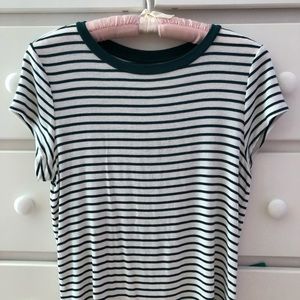 Soft & sexy, green and white striped AE tee